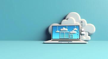 Cloud data storage, database concept illustration. photo