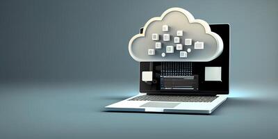 Cloud data storage, database concept illustration. photo