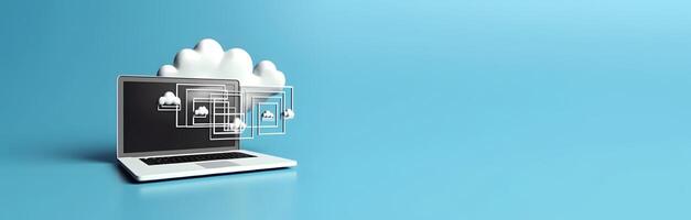 Cloud data storage, database concept illustration. photo