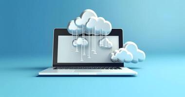 Cloud data storage, database concept illustration. photo