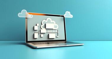 Cloud data storage, database concept illustration. photo