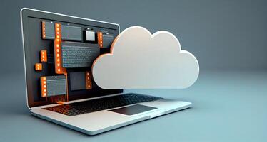 Cloud data storage, database concept illustration. photo