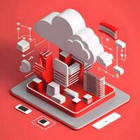 Cloud data storage, database concept illustration. photo