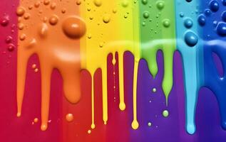 Rainbow color painting drops background. LGBT pride concept. photo