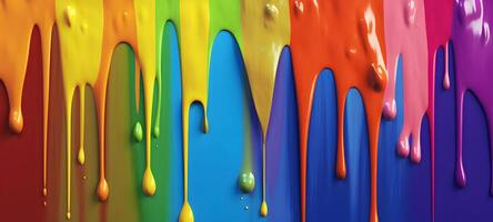 Rainbow color painting drops background. LGBT pride concept. photo