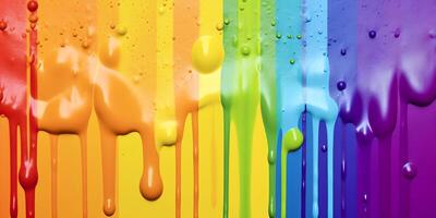 Rainbow color painting drops background. LGBT pride concept. photo