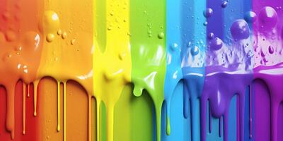 Rainbow color painting drops background. LGBT pride concept. photo