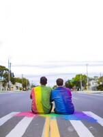 arco iris de colores camisa. concepto de lgbt orgullo. ai generado foto