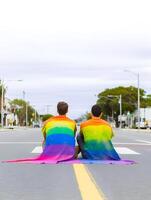 rainbow colored shirt. Concept of LGBT pride. photo