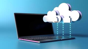 Cloud data storage, database concept illustration. photo