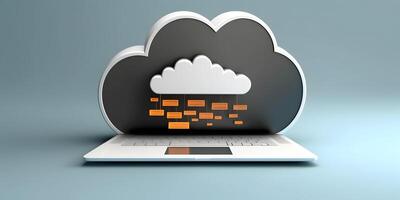 Cloud data storage, database concept illustration. photo