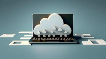 Cloud data storage, database concept illustration. photo