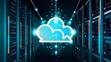 Cloud data storage, database concept. photo