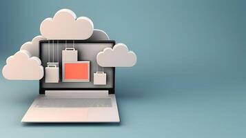 Cloud data storage, database concept illustration. photo