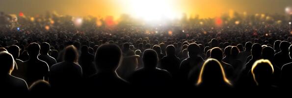 Crowd in the field. Concept of world population day. photo