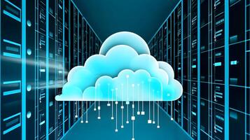 Cloud data storage, database concept. photo