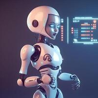 Robot with AI. Concept of chatbot or AI assistant. photo