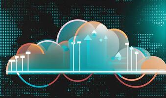 Cloud data storage, data transfer concept. photo