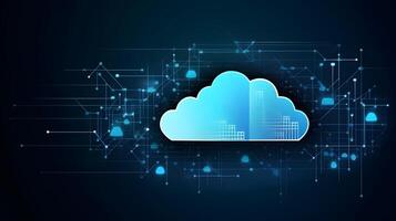 Cloud data storage, data transfer concept. photo