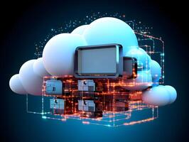 Cloud data storage, database concept. photo