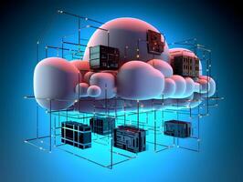 Cloud data storage, database concept. photo