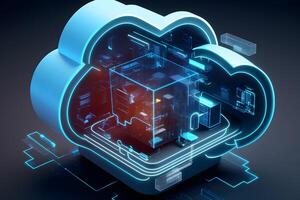Cloud data storage, database concept. photo