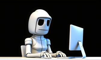 Anonymous robot hacker. Concept of hacking cybersecurity, cybercrime, cyberattack, etc. photo