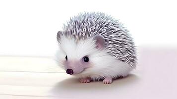 Cute magenta colored hedgehog. AI generated photo