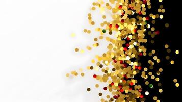 Party celebration, confetti scattering background. photo
