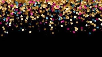 Party celebration, confetti scattering background. AI generated photo