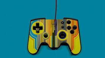 Abstract lines drawing of video game controller. AI generated photo