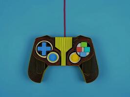 Abstract lines drawing of video game controller. AI generated photo