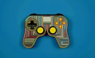 Abstract lines drawing of game controller. photo