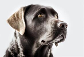 cerca arriba retrato de Labrador perdiguero creado por generativo ai foto