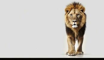 little lion isolated on white background - Generative AI photo