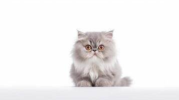 linda persa gato aislado en blanco antecedentes. con Copiar espacio. generativo ai foto