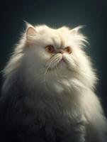 Persian cat on a dark background. photo