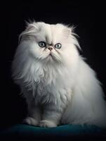 Persian cat on a black background. photo
