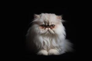 Persian cat on a black background. photo