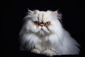 Persian cat on a black background. Close-up portrait. photo