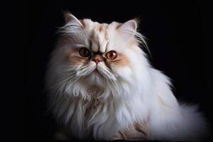 Persian cat on a black background. Close-up portrait. photo