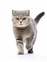 Scottish fold cat isolated on a white background, studio shot. photo
