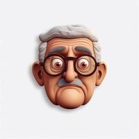 3d face of old man. photo