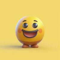 3d happy emoji. generative ai photo