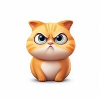 Funny cat isolated on white background. photo
