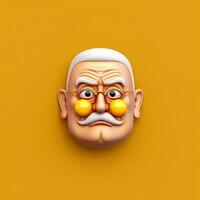 3d face of old man. photo