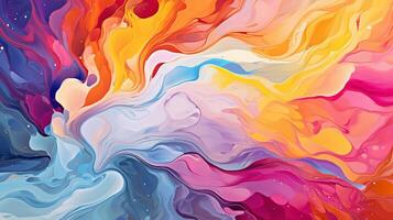 abstract background of colorful acrylic paint mixing in water photo