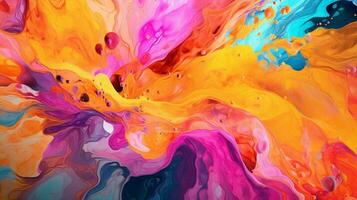 abstract background of colorful acrylic paint mixing in water photo