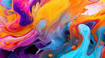 abstract background of colorful acrylic paint mixing in water photo