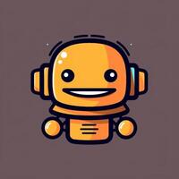 a cute mascot logo of robot photo